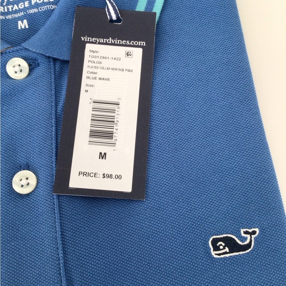 Vineyard Vines Mens Plaited Collar Heritage Pique Polo Shirt New in Pack… - Picture 9 of 12